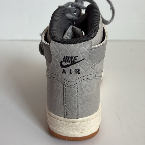Nike AF1 Hi Premium croc embossed gray high top sneaker lace up velcro ankle - Picture 9 of 16